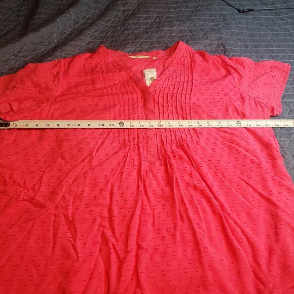 NEW Soft Surroundings Size 3X Lined Offshore Top Blouse in Raspberry Sorbet - Picture 9 of 10